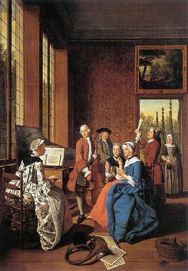 Jan Josef Horemans the Elder Concert in an Interior France oil painting art